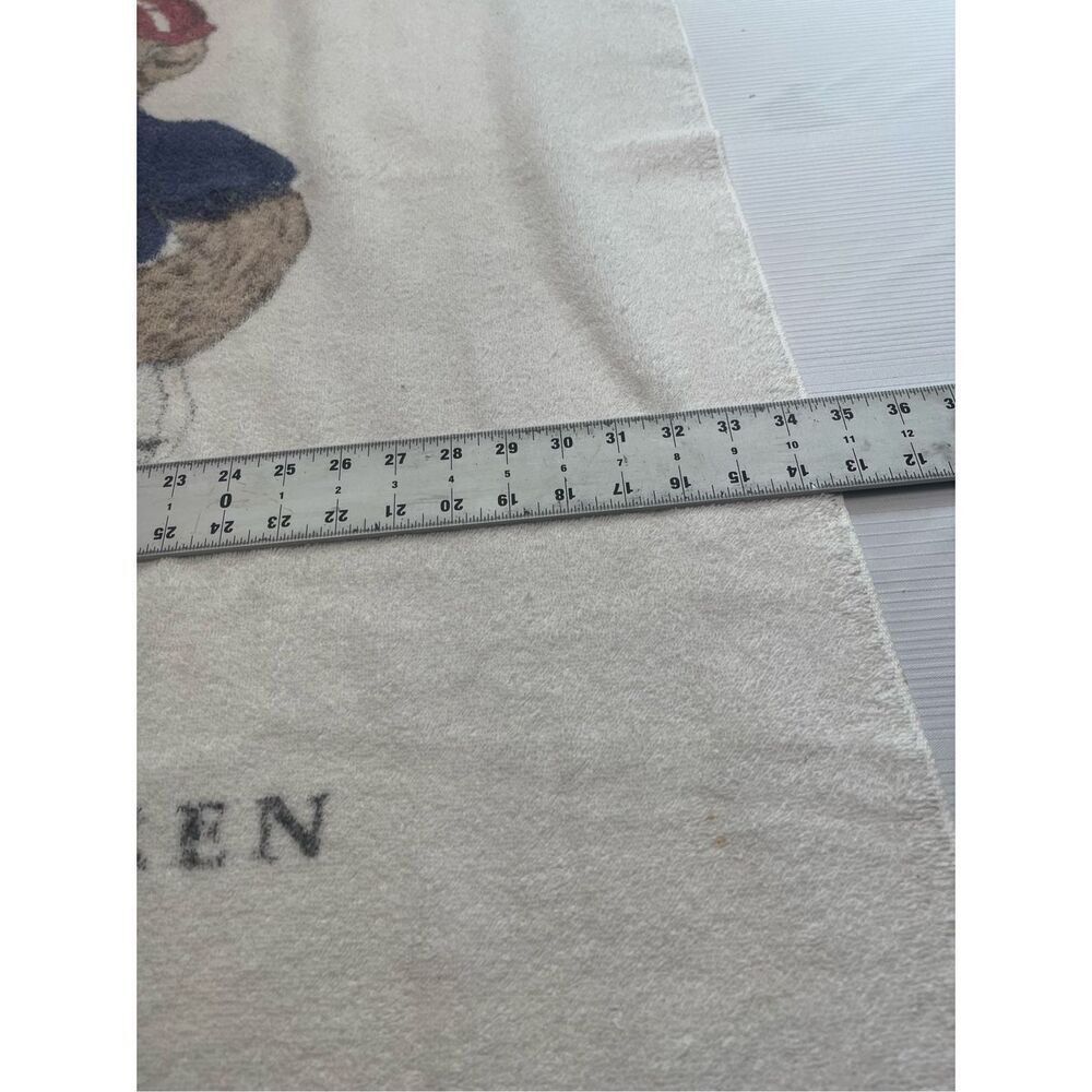 Vintage Polo Ralph Lauren Beach Towel Bear Polo Player Bath Rare Made in USA - Picture 4 of 8